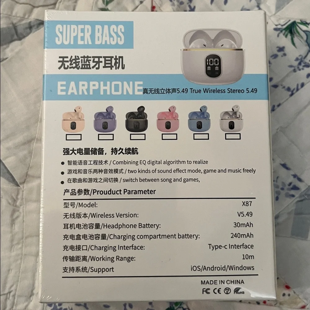 X87 True Wireless Stereo Earphones - White